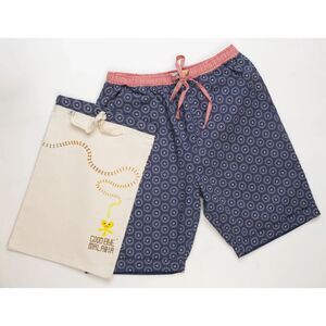 Goodbye Malaria Unisex Blue Shorts with Red and White Accents, Size M